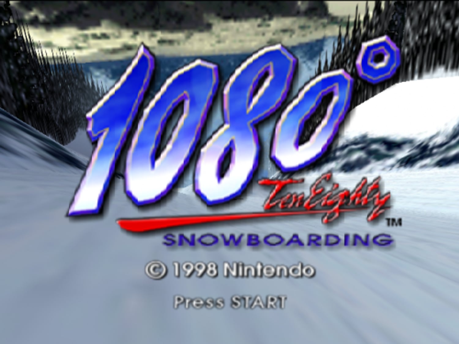 1080's title screen, straight off the cartridge in 1998.