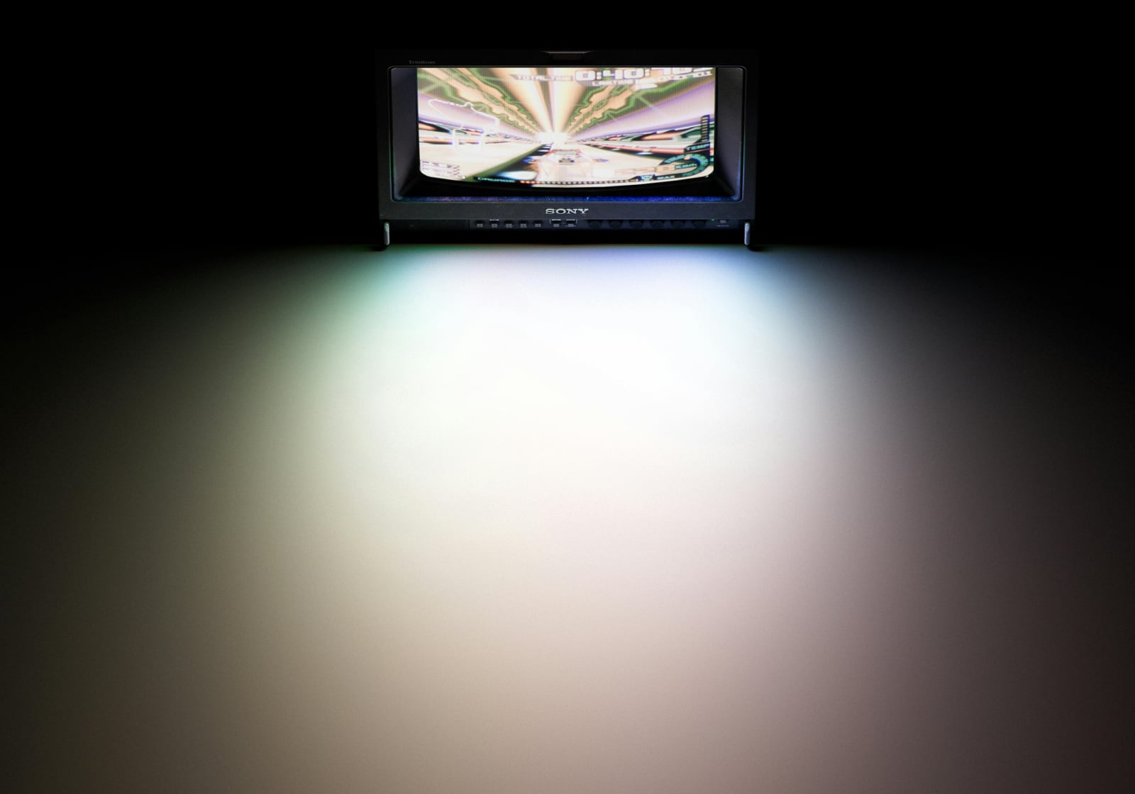 The optional CRT filter chases exactly this look: scanlines, bloom, phosphor glow and all.
