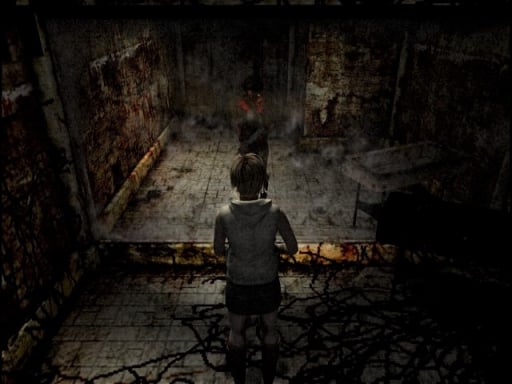 Silent Hill 3 on PlayStation 2: per-pixel fog and real-time stencil shadows doing work that resolution cannot.