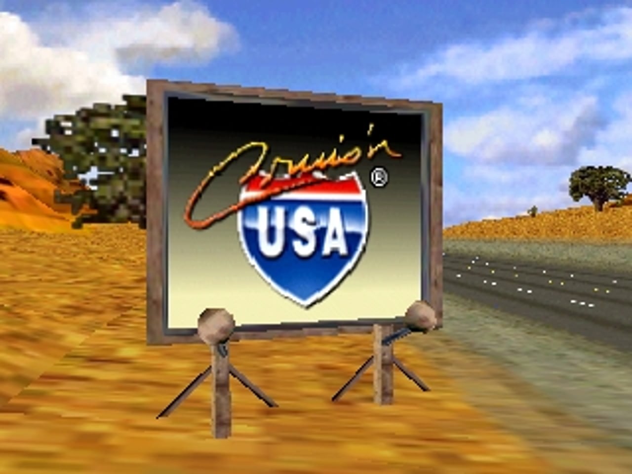 The billboard title screen of Nintendo's arcade port.