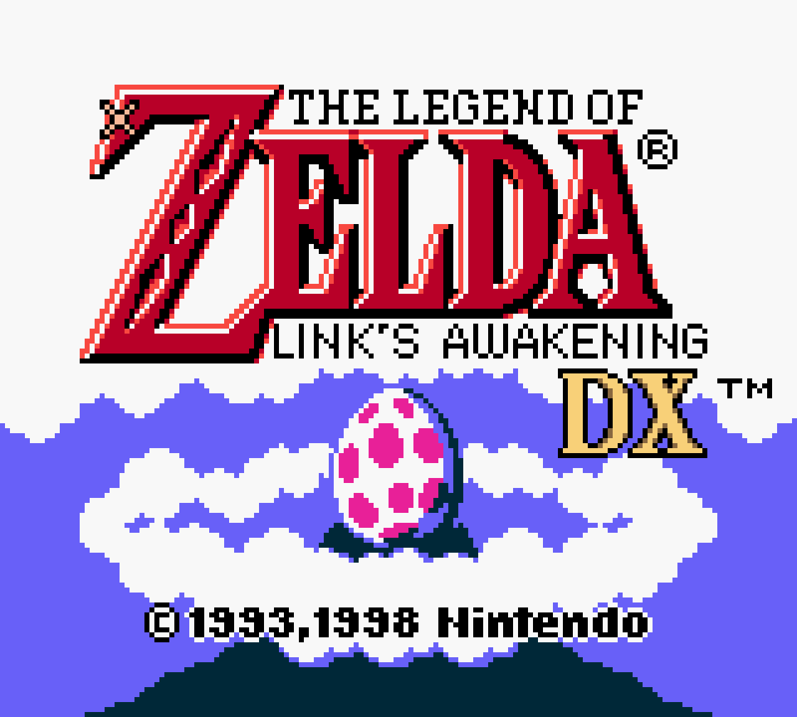 The DX title screen, Wind Fish egg and all.