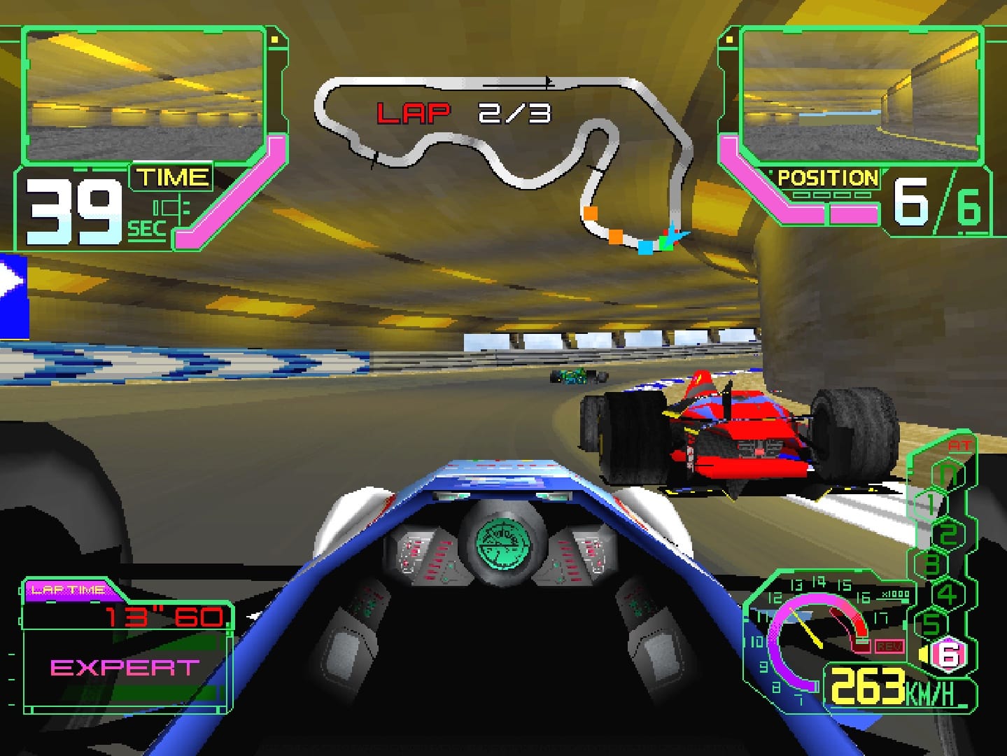 A race from the cockpit view on the Expert setting. Hamster's screenshots show both this view and a chase view from behind the car. Screenshot: HAMSTER Corporation.