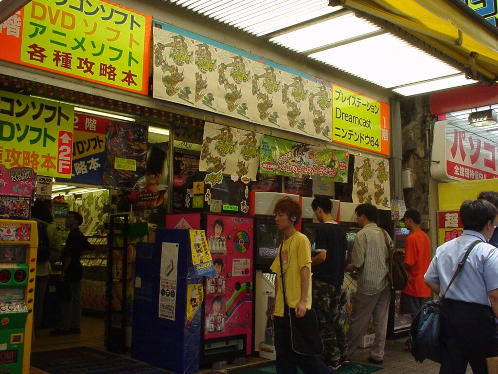 A game store in Akihabara, part of the collection's street-level record of Tokyo's game shops. Photo: Colin Williamson / Video Game History Foundation.