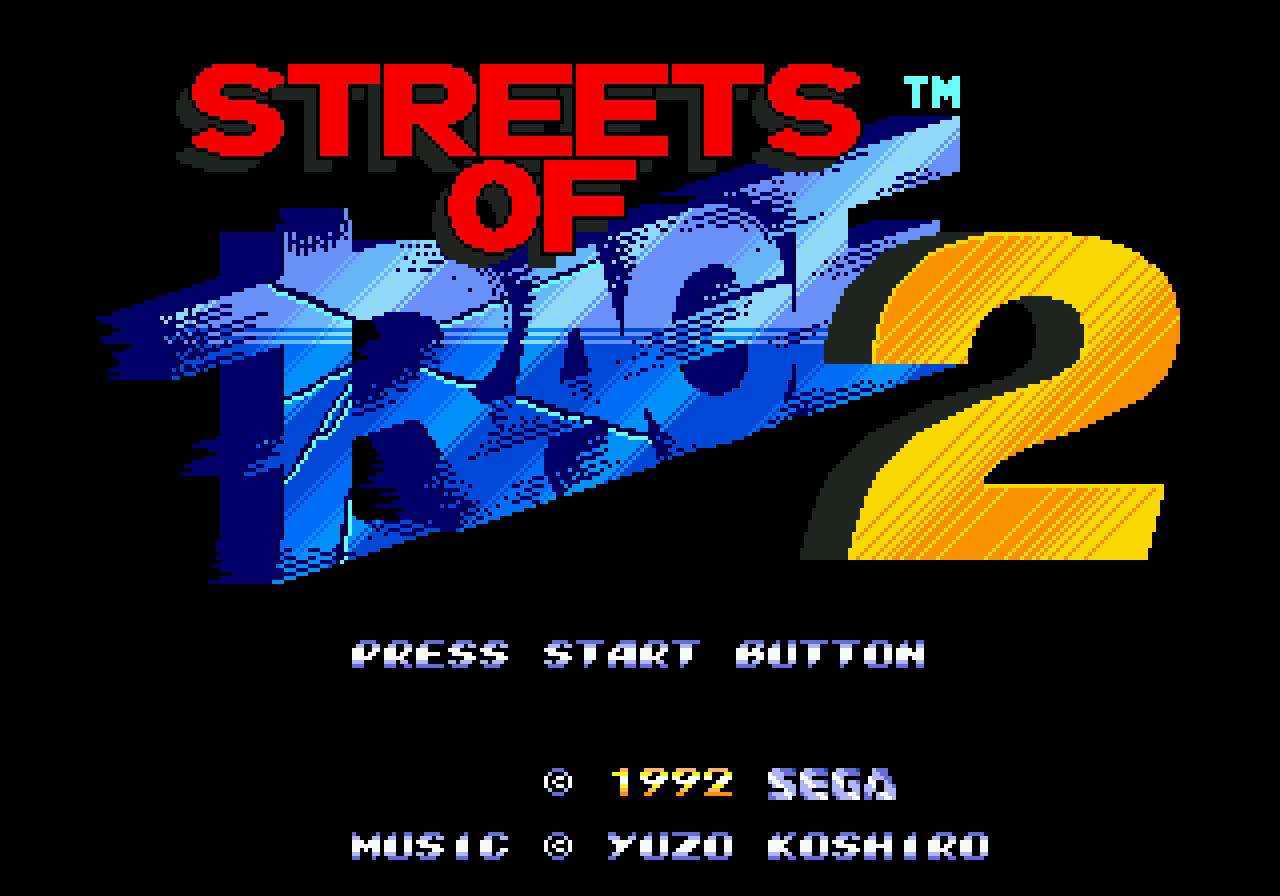 The 1992 title screen, Yuzo Koshiro credited right on it.