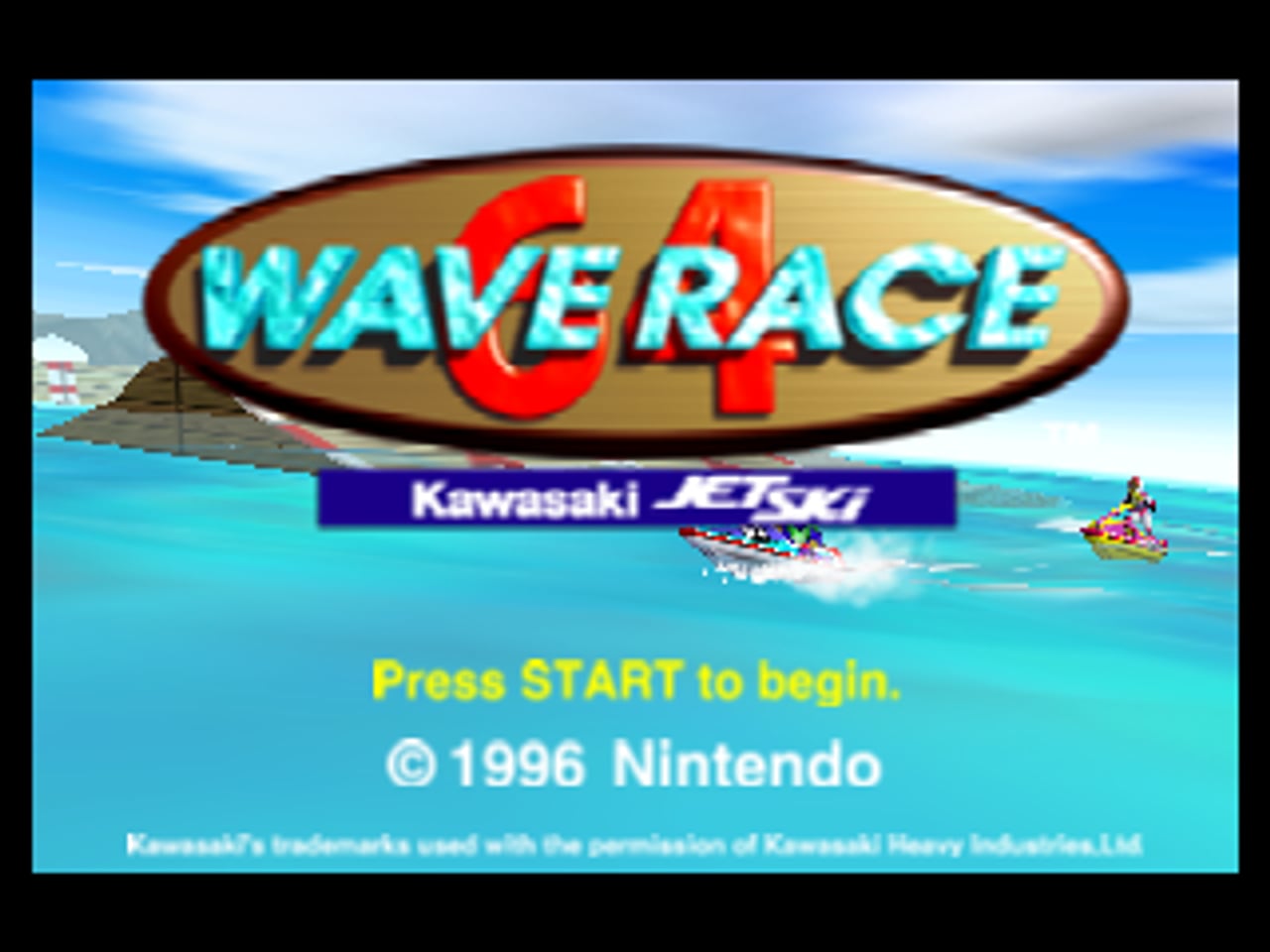 The Kawasaki-licensed title screen from 1996.